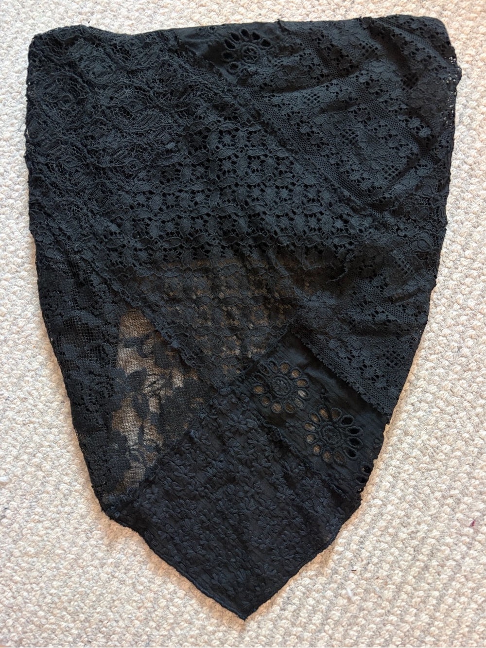 Free People Black Lace Bandana Crop Top